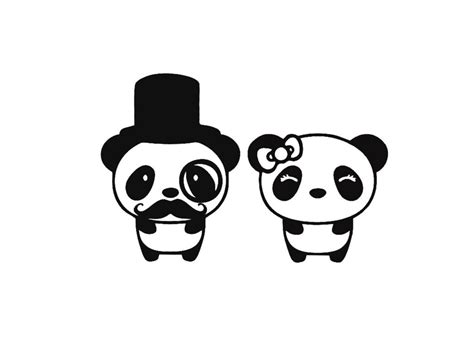 Vinyl Decal Tophat Panda And Girl Panda Custom Vinyl Decal Etsy