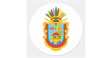 Coat Of Arms Guerrero Mexico Official Symbol Logo Classic Round Sticker
