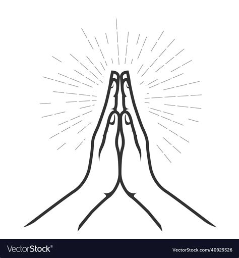 Folded Hands In Prayer Palm To Palm Hands Vector Image