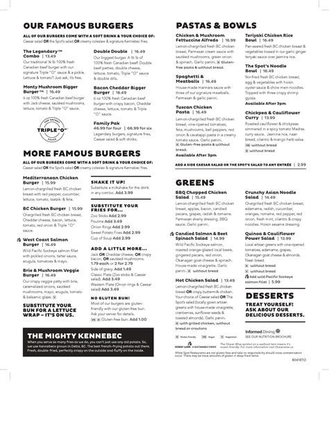 White Spot Menu Prices And Specials