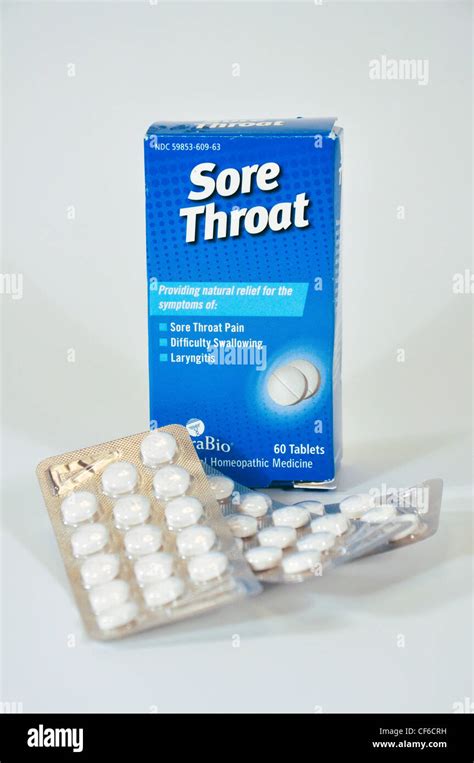 Sore Throat Remedy Pills Stock Photo Alamy