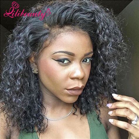 A Glueless Full Lace Human Hair Wigs Kinky Curly Unprocessed