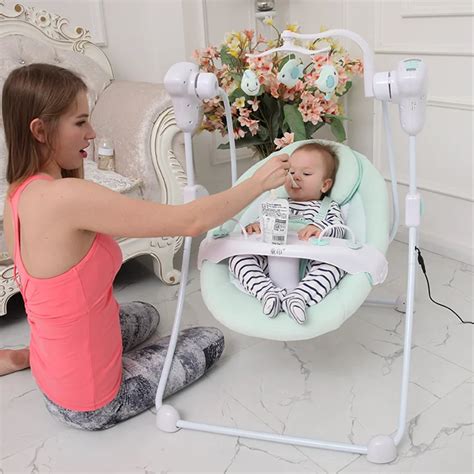 Green Dot Baby Electric Rocking Chair Cradle Shaking Bed Cradle Baby