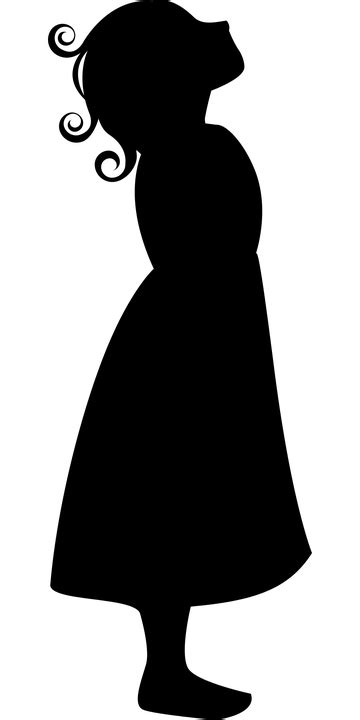 Little Girl Silhouette Vector At Collection Of Little