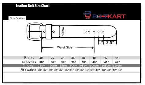 Measure from the base of the buckle prong to the center hole. Belt Size Chart