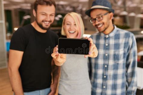 Multiracial Friends Taking Selfie On Weekend Day Stock Image Image Of Cellphone Meeting