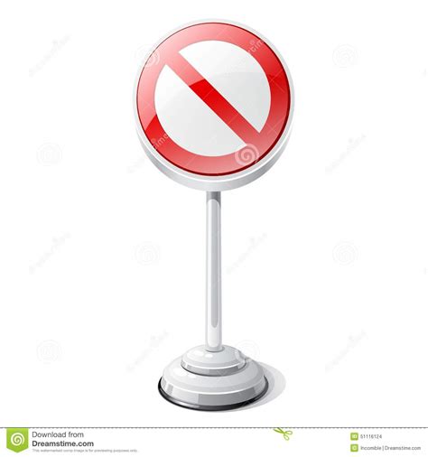Red Forbidden Road Traffic Sign Isolated On White Stock Vector