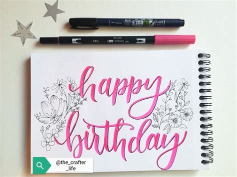 Check spelling or type a new query. "Happy birthday" written in modern brush calligraphy ...