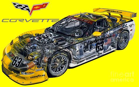 Chevrolet Corvette Zr1 Coupe C5 R With Big V8 Engine Cutaway