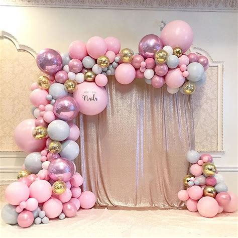 pretty girl tone balloon garland with curtain birthday balloon decorations balloon