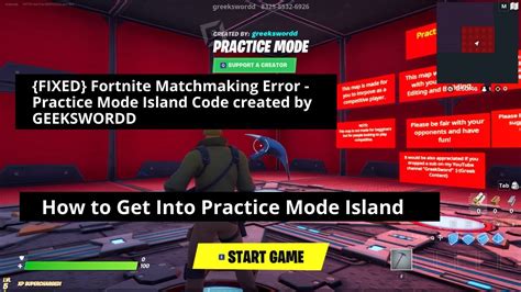 FIXED Fortnite Matchmaking Error Practice Mode Island Code Created By GREEKSWORDD YouTube