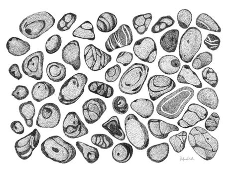 Composition Of Stones Drawing By Stefania Miola Saatchi Art