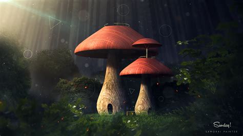 Mushroom Forest By Samorai Painter