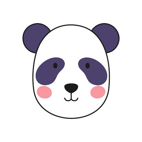 Premium Vector Cute Panda In The Doodle Style Vector Icon With A