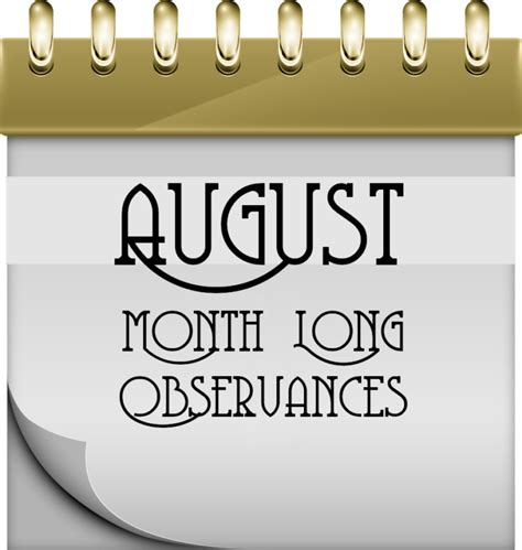 August Month Long Observances Web