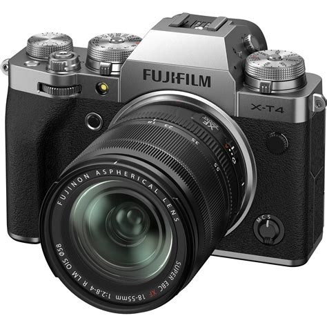 fujifilm x t4 mirrorless digital camera with 18 55mm lens silver free sandisk extreme pro