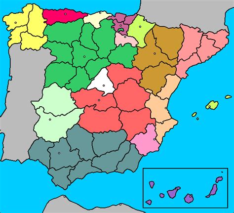 Mapa Mudo De España Politico