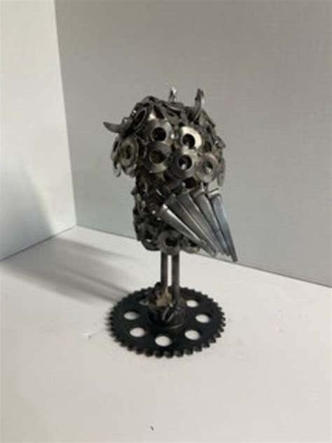 Welded Metal Owl Art Sculpture Etsy