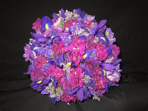 Blossom And Basket Boutique Hand Tied Bouquet Purple Iris Blossom