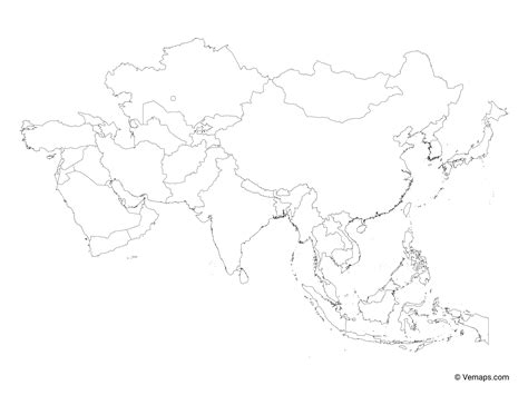 Outline Map Of Asia With Countries And Neighbouring Countries Free