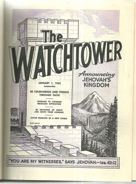 1962 Bound Volume Of Watchtower Watch Tower Jehovahs Witness Jehovah