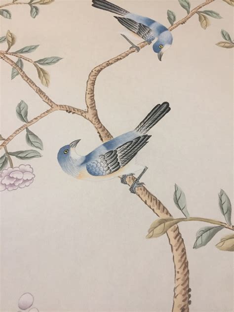 24 X 42 Chinoiserie Handpainted Artwork On White Etsy