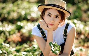 Girl, With, A, Hat, Wallpaper