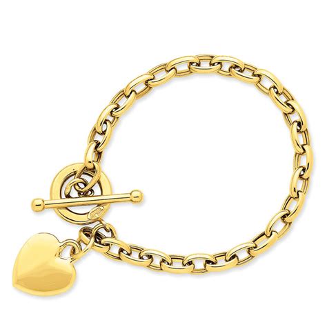 Heart Charm Toggle Bracelet In 14K Gold 7 5 Zales