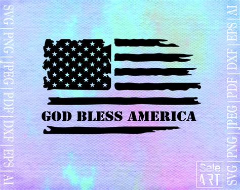 Free God Bless America Flag Svg Free Svg With Seleart