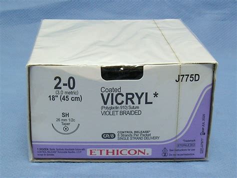 Ethicon J775d Vicryl Suture Violet 2 0 18 Sh Taper 2020 Exp Da