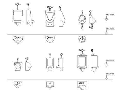 Urinal Cad Block Dwg Cool Toilet Net