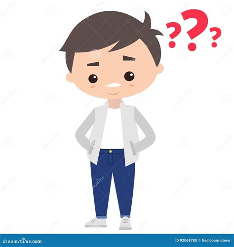 Young Man Asking A Question Cartoon Illustration