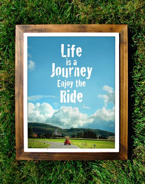 You might just like it! Items similar to Life is a Journey Enjoy the Ride, Road Trip, Blue Sky, Typographic Print, Life ...