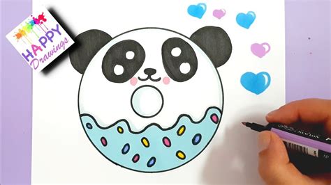 How To Draw A Cute Panda Donut Easy Step By Step Youtube