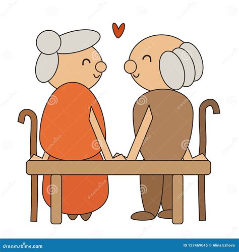 Lovers Of The Elderly Retirement Age Stock Vector Illustration Of
