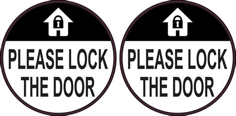 3in X 3in Please Lock The Door Vinyl Stickers Business