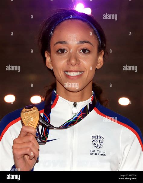 Great Britains Katarina Johnson Thompson With Her Gold Medal After