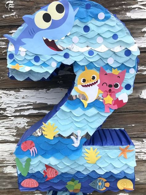 Baby Shark Number Two Piñata16”x26” Ebay Shark Themed Birthday