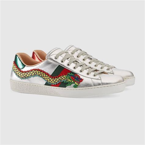 Gucci Ace Embroidered Sneaker Detail 2 Gucci Mens Sneakers Leather