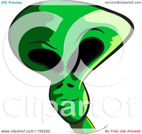 Clipart Of A Green Alien Being Head Royalty Free Vector
