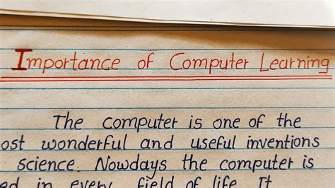 Importance Of Computer Learningessay Writing In Englishimportance Of