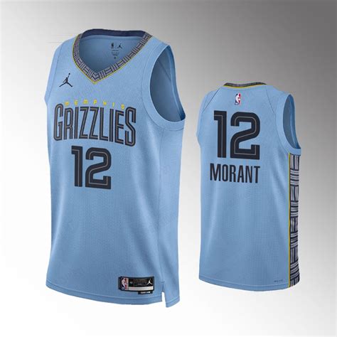 Grizzlies Statement Edition 2022 23 Ja Morant Blue Jersey Swingman