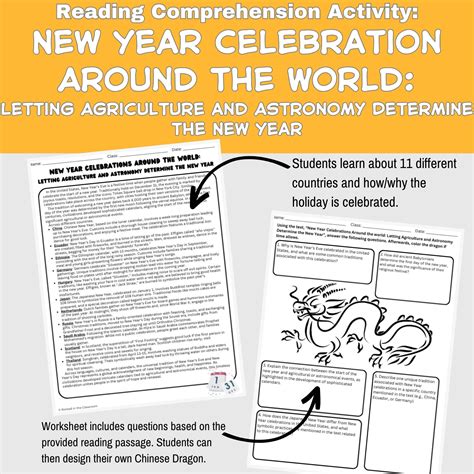 Reading Comprehension Activity New Year Celebrations Around The World