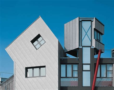 Angled Standing Seam Facade And Roofing For Iuxury Flats Rheinzink