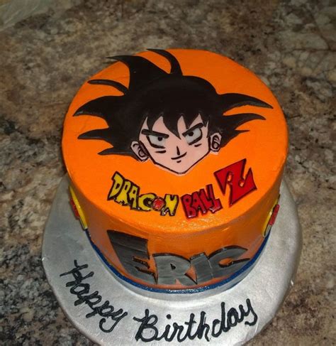 The ball is covered in orange fondant and handpainted stars. Dragon Ball Z - CakeCentral.com