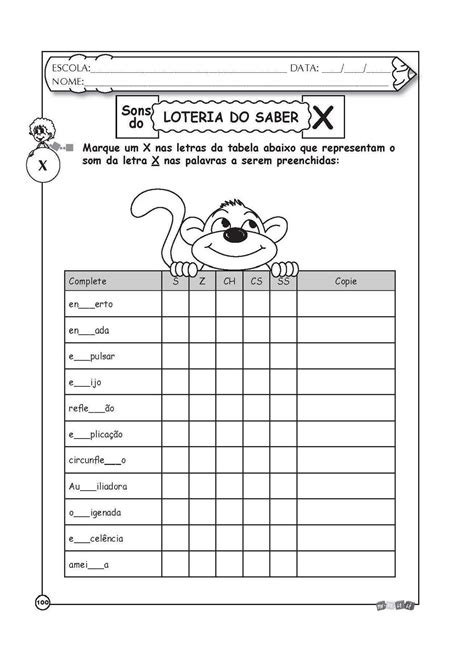 Atividade Com Sons Do X