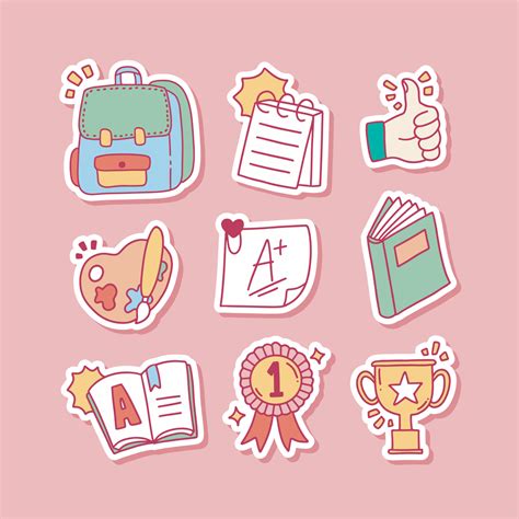 Collection Of Cute Hand Drawn School Stickers For Journal 5417827