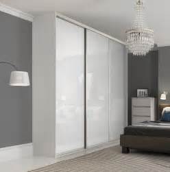 Premium Midi Single Panel Sliding Wardrobe Doors In Pure White Glass
