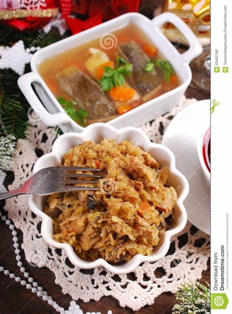 According to old english folk tales, the devil died when jesus was born. Sauerkraut With Mushrooms And Carp In Jelly For Christmas ...