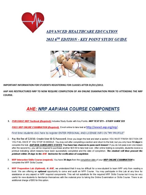 Ahe Nrp Study Guide Pdf Cardiopulmonary Resuscitation Apnea